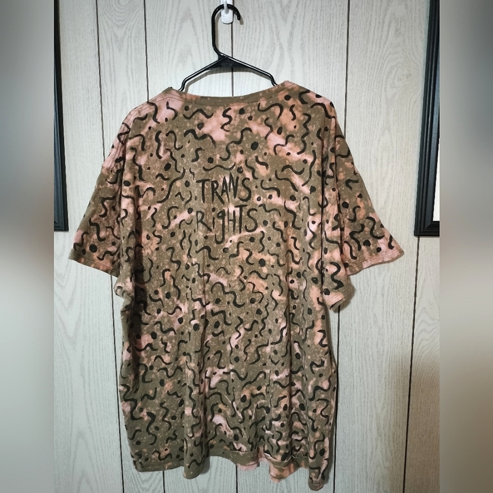 Trans Rights Allover Confetti Bleached Tee - Picture 2 of 4